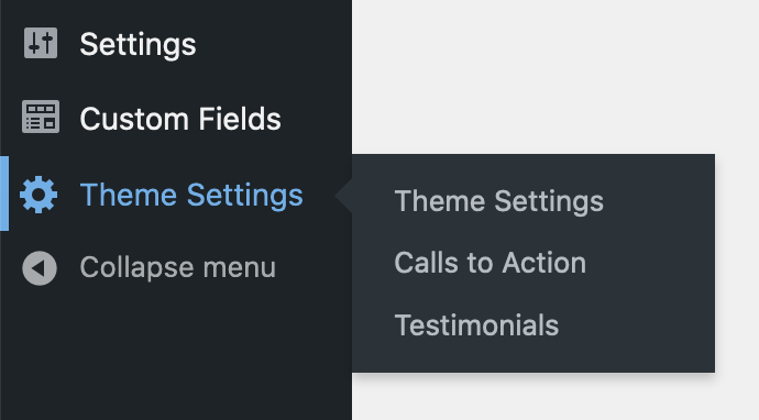 A screenshot of the Theme Settings in the WordPress admin