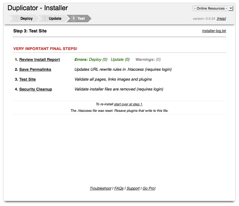 Duplicator - Test Site