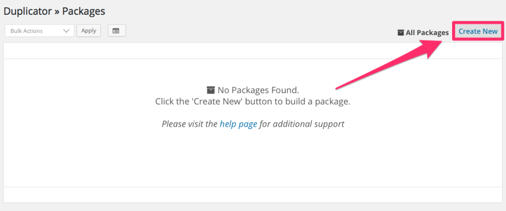 Duplicator - Create New Packages
