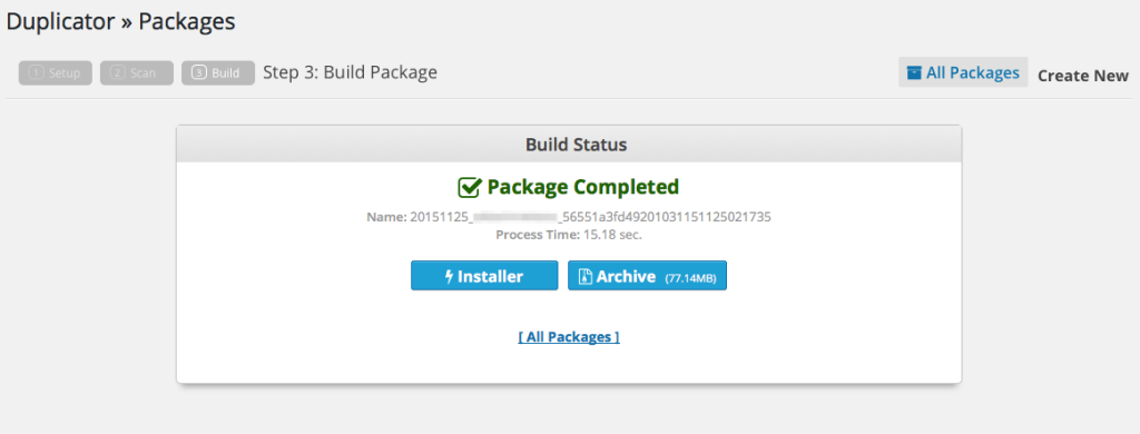 Duplicator - Build Package