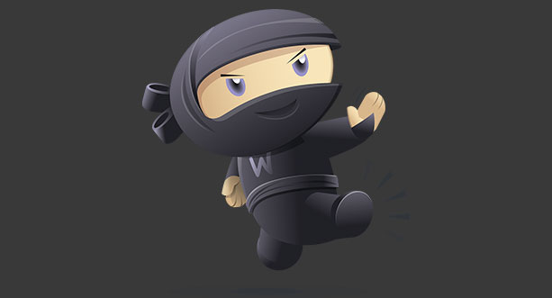 WooCommerce ninja mascot, Hiro, doing a jump kick